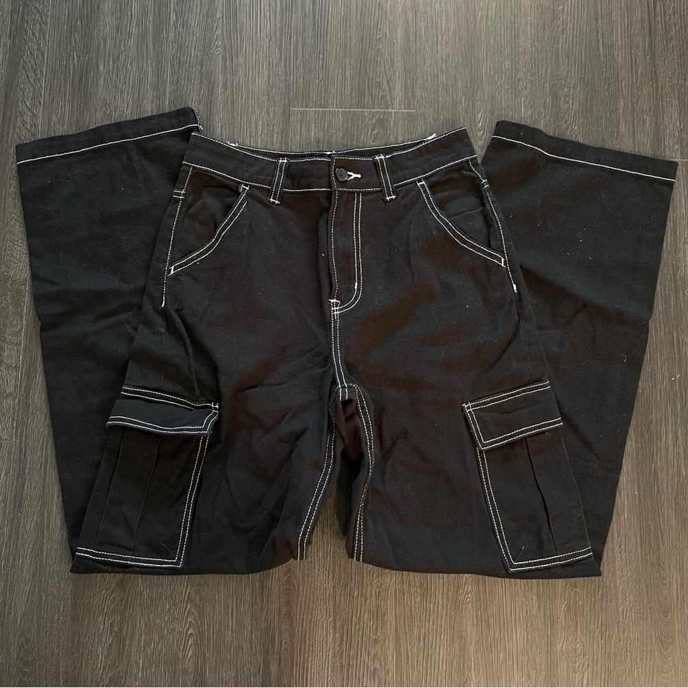 H&M Black Twill Cargo Pants